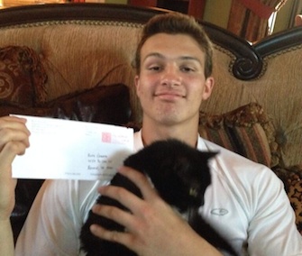 J.T. Granato committed to play football at Rice University after a coach sent a letter to his cat.
