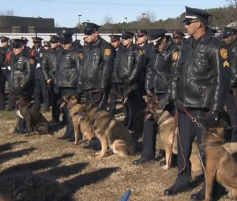 Fellow K9 officers were among those who attended K9 Krijger's funeral this week.