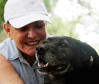 Lady gets some love from her new owner, heiress and author Helen Rich.