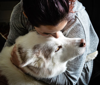 Hugging Dog