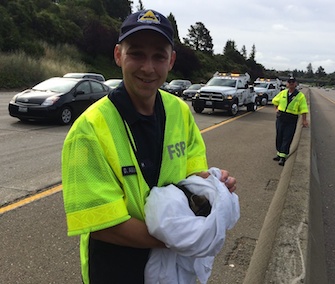 California Freeway Service Patrol workers rescued a kitten from a car's wheel well on a highway Monday.