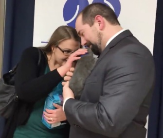 Gandalf delivered a special message from one of his new owners to the other: Will You Marry Me?