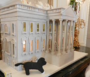Bo Obama and Gingerbread House