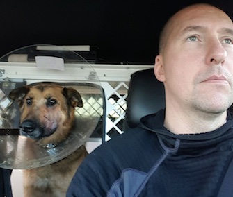 Hero K9 Blade is recovering from surgery after saving the life of his human partner.