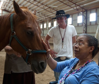 A study finds that adults with Alzheimer's can benefit from interacting with horses.