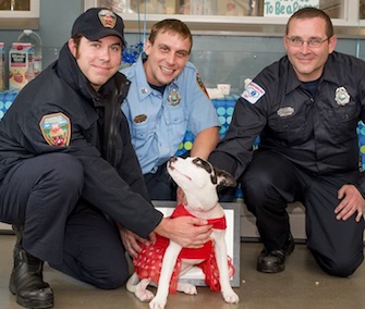 Little Hex was rescued from her burning home by Asheville, North Carolina, firefighters.