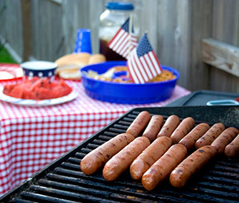 fourth of july celebration with grill and food