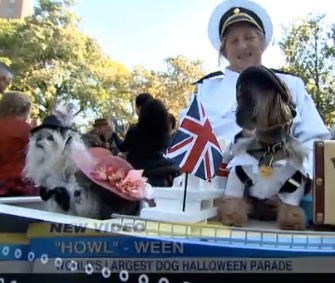 This Titanic display took the Best in Show award at the 24th annual Tompkins Square Halloween Dog Parade.