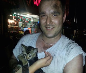 NYPD Officer Sean Ryan saved a tiny kitten from under a tow truck in Queens, New York.