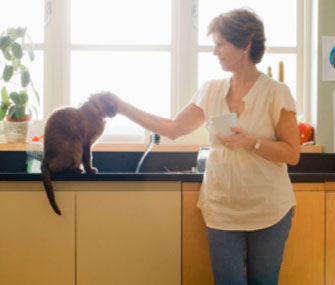 Woman with cat