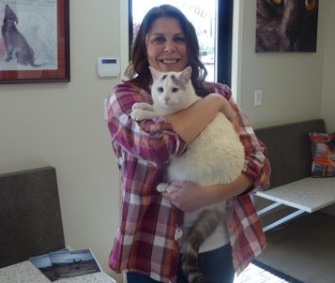 Nancy found Muscat near her home, 6 months after they were separated in a wildfire.