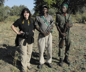 photographer in Africa with armed security