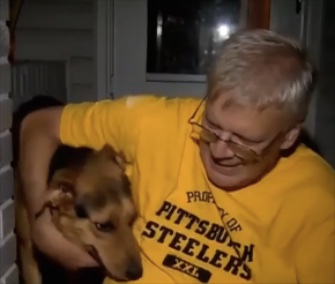 Roman was reunited with his owner after neighbors helped rescued him from a cliff behind his backyard.