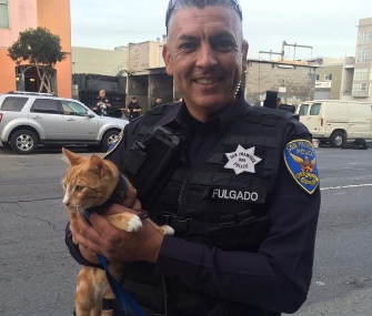 Police in San Francisco say a man's cat helped them convince him not to jump from a third-story window.