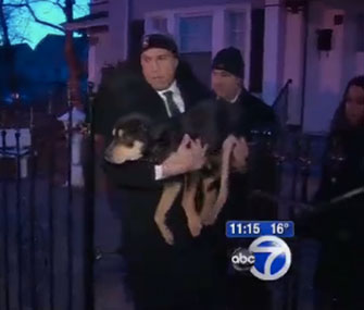 Newark, N.J., Mayor Cory Booker saves a shivering dog.