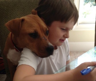 Jonny made a special connection with Xena, the Warrior Puppy.