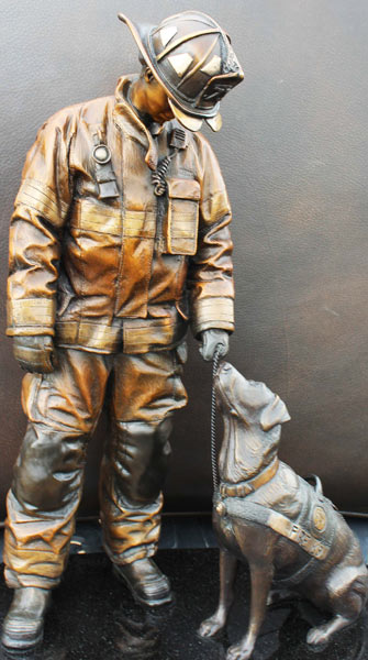 The National Fire Dog Monument will be on display at a Washington, D.C., fire station.