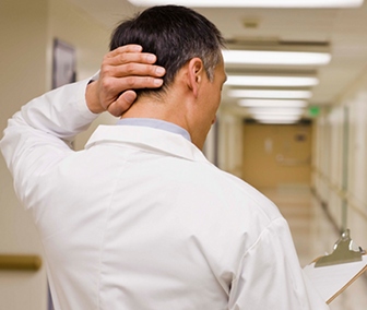vet facing away