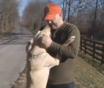 Jason Cooper had an emotional reunion on camera with his missing service dog, Radar.