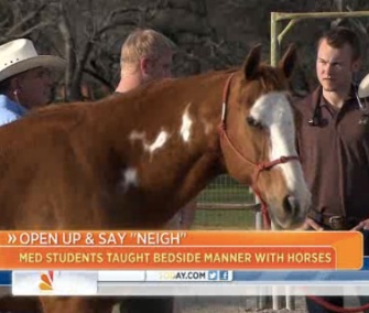First-year medical school students at the University of Arizona learn about bedside manner using horses.