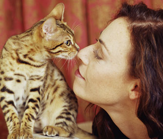 cat with woman