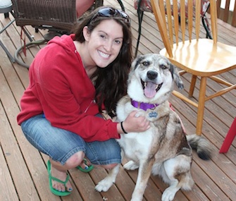 Mary Wolfe was reunited with Nahla on June 3, eight months after the dog disappeared.