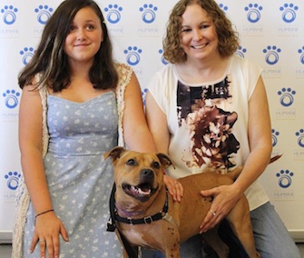 Effie was happy to go home with her rescuer, Pittsburgh Police Officer Christine Luffey, and her daughter, Katrina.