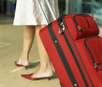 Woman and suitcase