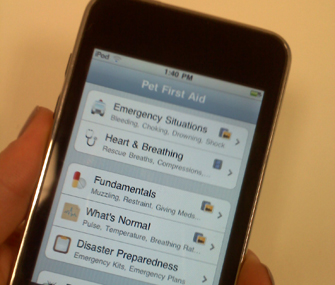 Pet first aid app on iPhone