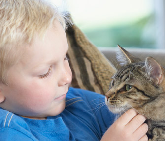Little Boy and Cat