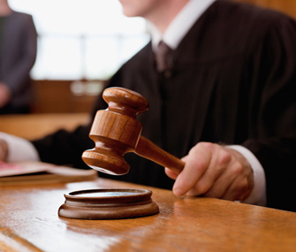 Judge holding gavel