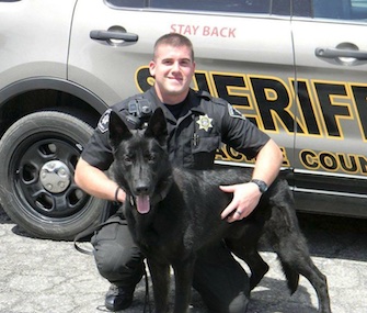K9 Nox is credited with coming to the aid of his partner, Deputy Clemens.