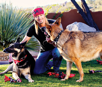 Bret Michaels and Dogs