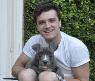 The Hunger Games actor Josh Hutcherson with his new puppy, Driver.