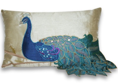 Peacock pillow