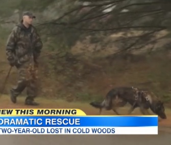 Michigan State Trooper Denis McGuckin and K9 Jax are credited with finding Brooklyn Lynn Lilly in the woods in Michigan.