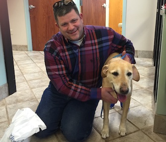 Brodie the Lab was missing for more than a year before being reunited with Troy Petersen on Christmas Eve.
