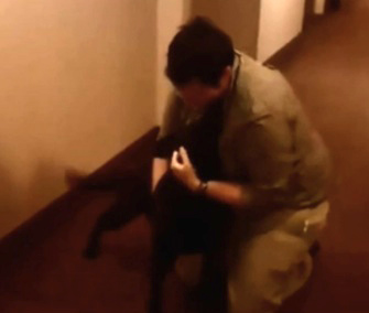 Army Spc. Josh Tucker was reunited with his search dog, Ellen, late last month.
