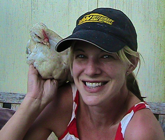 Dr. Patty Khuly and her chicken