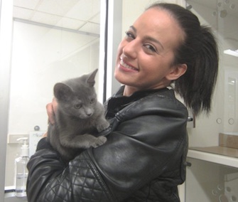 NYPD Officer Nicole Piridis has adopted Apollo, one of the kittens she rescued from a suitcase in Brooklyn.
