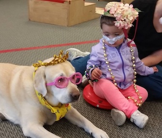 Having a tea party with Prairie during a therapy session helped this child quickly adjust to a CPAP, which helps her sleep better.