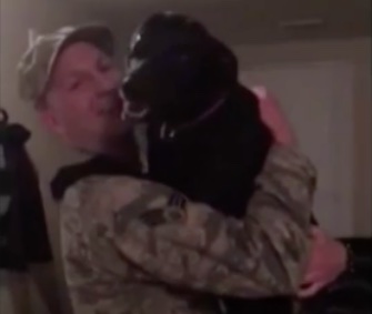 A new video shows an excited pup being reunited with her Air Force owner.