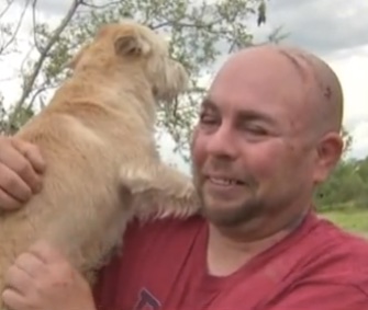 Andy Bouchillon had an emotional reunion with his dog Tater Tuesday in Texas.
