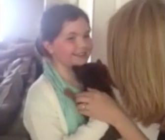 Eight-year-old Lexie Taylor had a surprise reunion with her stolen puppy, Caramel.