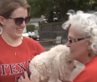Lena Givens, 84, was reunited with her Poodle, Tinkerbell, after the flooding in Houston.